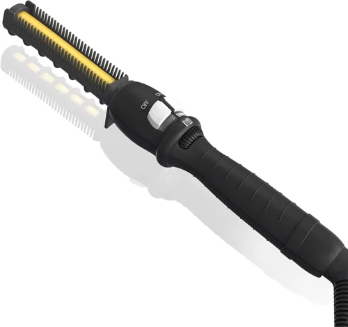 Lura Alisador profesional de raíces/borde, peines de prensado de 200-500 °F para cabello negro, peine caliente eléctrico para mujeres de cabello