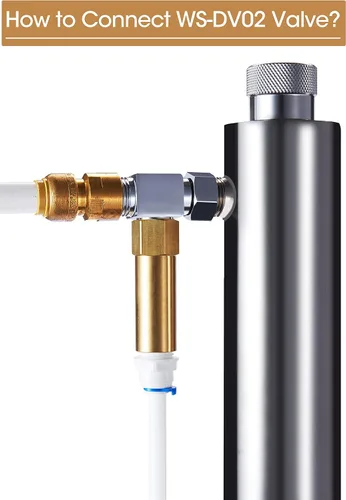 Miniatura 2 de WS-DV02 Válvula de drenaje de agua caliente, válvula de gestión de temperatura para purificador de agua UV HQUA OWS-6, apertura de 110 ℉, entrada