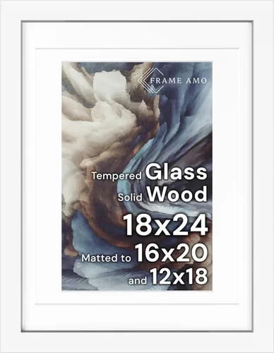 Miniatura 22 de Frame Amo Marco de póster de madera maciza de 13 x 19 pulgadas, color natural, tapete blanco para imagen de 11 x 17 pulgadas, parte frontal