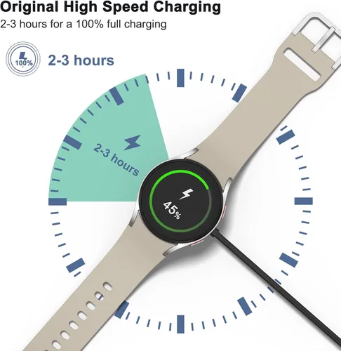 Miniatura 5 de Vancle Cargador de pared rápido para Samsung Galaxy Watch 8/8 Classic/7/6/5/4/3/Active 2/Active, 3.3 pies magnético USB carga cable Dock soporte