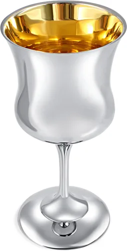 Miniatura 3 de Zion Judaica - Copa clásica de Kidush de alto pulido para Shabat, Pascua y Yom Tov, 5.75 onzas, copa de vino para Rosah Hashaná, regalo de año nuevo