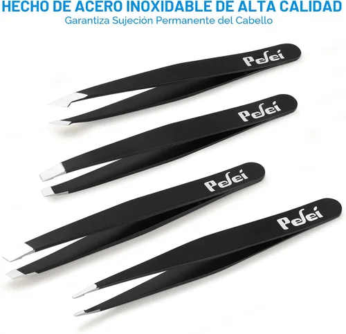 Miniatura 4 de Pefei Juego de Pinzas - Pinzas Profesionales de Acero Inoxidable para Cejas - Gran Precisión para Vello Facial, Astillas y Eliminación de Vello