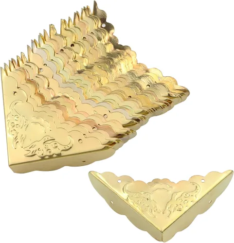 Miniatura 5 de Antrader 24 piezas de caja de esquinas triangulares de metal protector de esquina de gabinete protector de seguridad para decoración de muebles