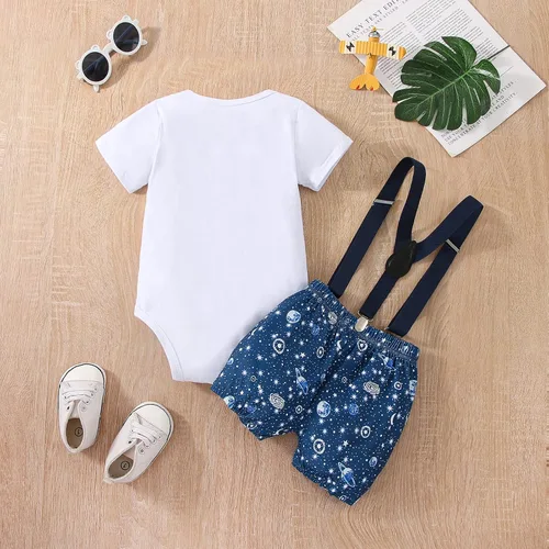 Miniatura 4 de vivifayee Conjunto de pantalones y tirantes para bebé niño de un primer cumpleaños