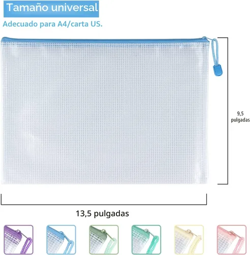 Miniatura 3 de Tamaki Paquete de 6 Bolsas de Malla con Cremallera Impermeables Bolsas con Cremallera Duraderas para Organización, Bolsa para Tableros