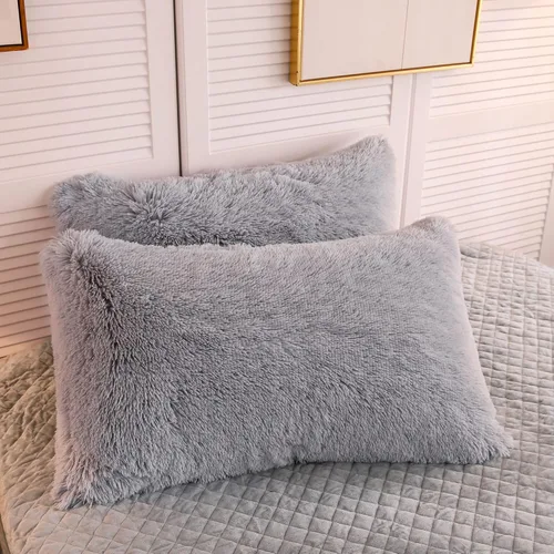 Miniatura 34 de LIFEREVO Paquete de 2 fundas de almohada de piel sintética esponjosa, fundas de almohada cuadradas de 18 x 18 pulgadas, fundas de almohada Blanco
