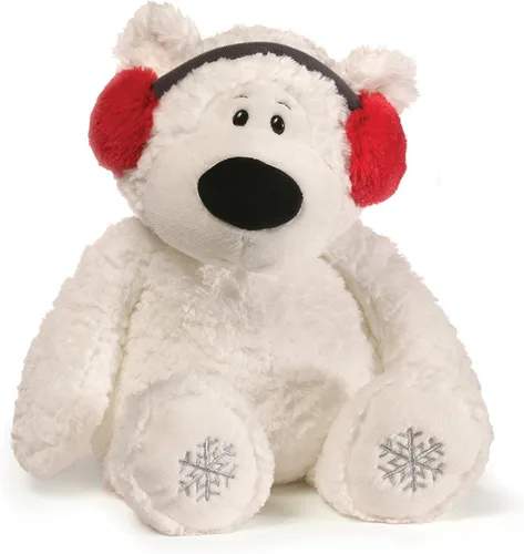 GUND Blizzard - Oso de peluche navideño, 16 pulgadas, blanco, rojo, negro (4059079)