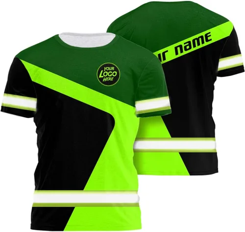 Miniatura 40 de Empresa, Equipo Uniforme Camisa de Alta Visibilidad para Hombres Camisa de Seguridad Logotipo Personalizado Nombre con Cintas Reflectantes AMZ02