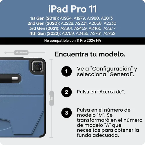 Miniatura 2 de ZUGU Case Funda para iPad Pro de 11 pulgadas, 1ª/2ª/3ª/4ª generación 2018/2020/2021/2022, funda protectora delgada, carga inalámbrica de Apple Negro