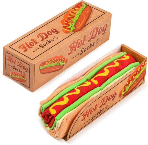 Divertida caja de calcetines de hamburguesa de sushi, regalos de cumpleaños, San Valentín, Navidad, para hombres, mujeres, adolescentes y niños