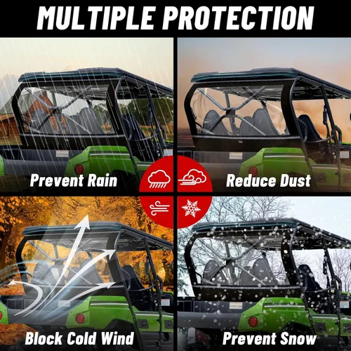 Miniatura 6 de StarknightMT TERYX - Ventana trasera suave, panel de polvo trasero compatible con KAWASAKI TERYX 4 800 2013-2025 a prueba de polvo a prueba