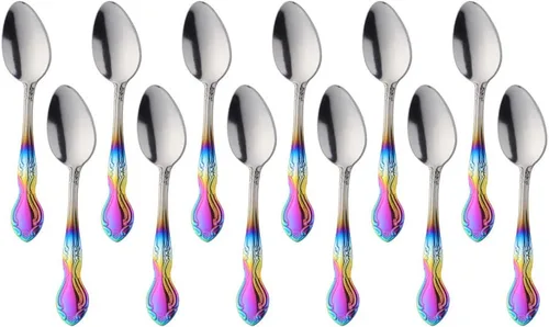 Miniatura 54 de Juego de 12 cucharas de café, mini cucharas de café, cucharas de espresso de acero inoxidable, cucharas pequeñas para postre, té, aperitivo, 4.6