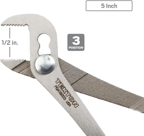 Miniatura 4 de TEKTON Juego de alicates deslizantes de punta angular, 3 piezas (5, 7, 10 pulgadas) PGA16103 Fabricado en Estados Unidos