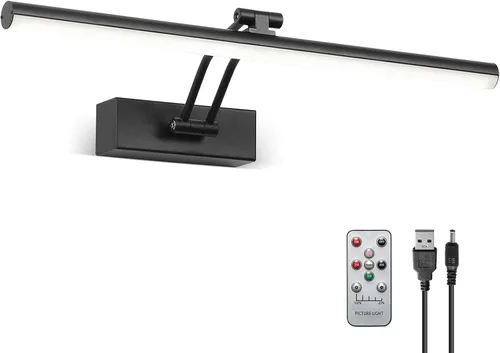 Miniatura 13 de Luz para Cuadros, Luz para Cuadros de 16" con Batería AA, Luz para Marco de Cuadros de Metal Completo, Luces Inalámbricas para Cuadros con Control