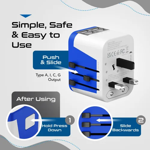 Miniatura 6 de Adaptador de conexión universal a tierra Ceptics All in One Adapter/ W USB Blanco