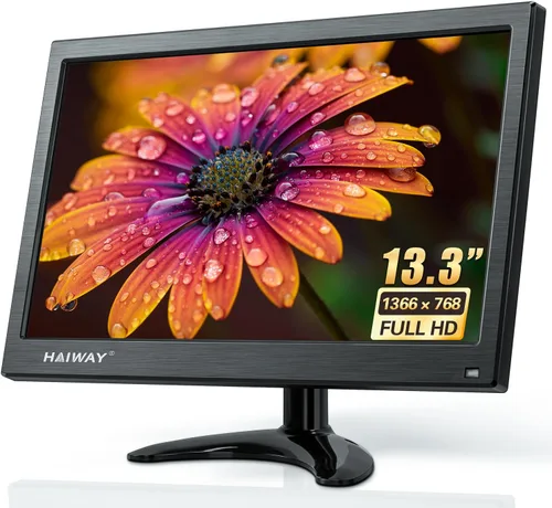 Miniatura 10 de Haiway Monitor de seguridad de 10.1 pulgadas, resolución de 1024 x 600, pequeño monitor HDMI, monitores de computadora pequeños con control remoto