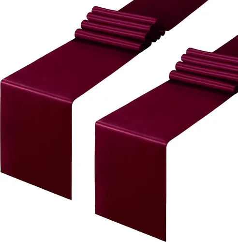 Miniatura 51 de Horbaunal - Juego de 12 caminos de mesa de satén azul claro de 12 x 108 pulgadas, caminos de mesa suaves para bodas, banquetes, fiestas de cumpleaños