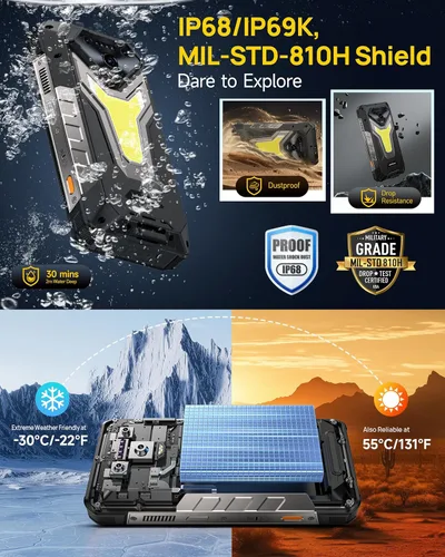 Miniatura 11 de Ulefone Armor 34 Pro 5G - Teléfono inteligente resistente con proyector de 150 lúmenes, 32GB+512GB ROM/2TB, 25500mAh 66W, Android 15, 6.95" 120Hz