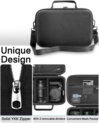 Miniatura 5 de RAIACE Funda rígida compatible con Canon EOS Rebel T7/T100/T6/R100/R50/R5/R7/R8, para Sony, para cámara Nikon. Bolsa de cámara de gran capacidad