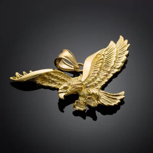 Miniatura 2 de Animal Kingdom Colgante de águila voladora de oro de 10 quilates, Oro amarillo