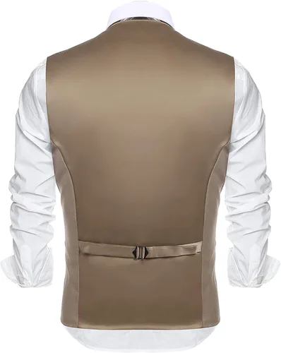 Miniatura 7 de Coofandy chaleco para traje o esmoquin con 5 botones, para hombre.