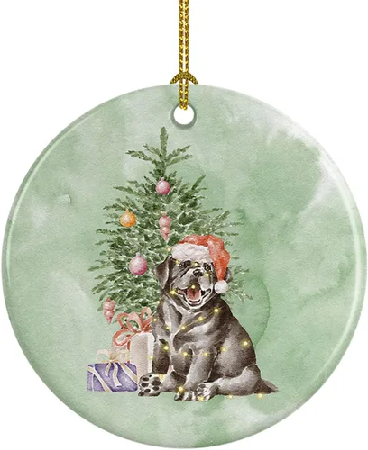 Miniatura 57 de Caroline's Treasures Bulldog, Bulldog inglés #2 y árbol de cerámica adorno colgante para árbol de Navidad, decoración colgante para el hogar