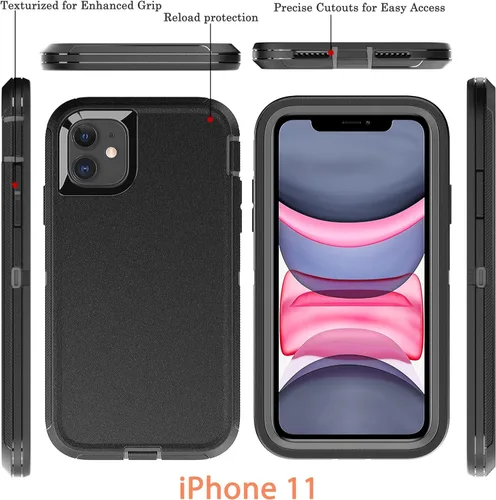 Miniatura 3 de YmhxcY Funda para iPhone 11 a prueba de golpes, a prueba de caídas, a prueba de polvo, 3 capas, duradera, resistente protección para teléfono Apple