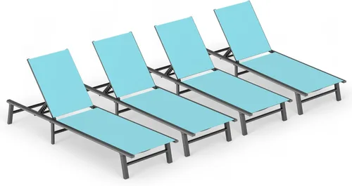 Miniatura 54 de Tumbona de Aluminio para Exteriores - Silla de Descanso Plegable y de Montaje Libre para Exteriores con 5 Respaldos Ajustables, Silla de Patio
