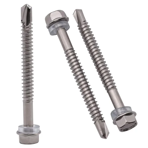 Miniatura 12 de Tornillos autoperforantes de cabeza hexagonal #8 x 1 (paquete de 100) (1/2 a 2 pulgadas disponibles), 410 tornillos de chapa autoperforantes