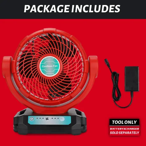 Miniatura 3 de Ventilador inalámbrico para batería Milwaukee de 18 V, ventilador de piso de 14 pulgadas y 3500 CFM, ventilador de campamento a batería para almacén