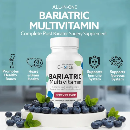Miniatura 5 de Bariatric Choice My Bariatric - Multivitamínico masticable con hierro y 300 mg de calcio, bayas (120 unidades)