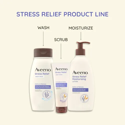 Miniatura 6 de Aveeno Stress Relief Moisturizing Body Lotion with Lavender Scent, Natural Oatmeal to Calm & Relax, Non-Greasy Daily Stress Relief Lotion, 12 fl. oz