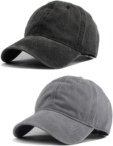 Miniatura 31 de HH HOFNEN Gorra de béisbol de algodón de sarga lavada y desgastada, vintage, ajustable, para hombre y mujer