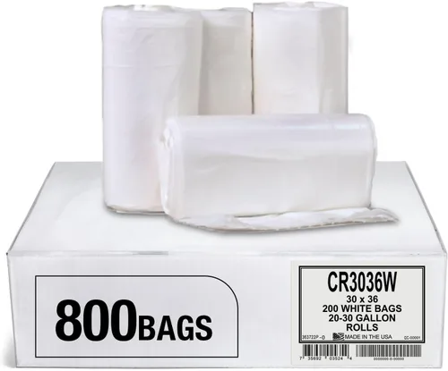 Miniatura 15 de Aluf Plastics Bolsas de basura de 45 galones, 40 x 46 pulgadas, color blanco (paquete de 100), para baño, hogar, oficina y basura ligera, rollos sin