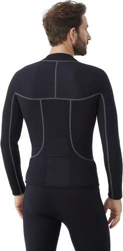 Miniatura 3 de Hevto - Traje de neopreno para hombre, 3/2 mm, chaqueta para surf, natación, cremallera frontal, para deportes acuáticos