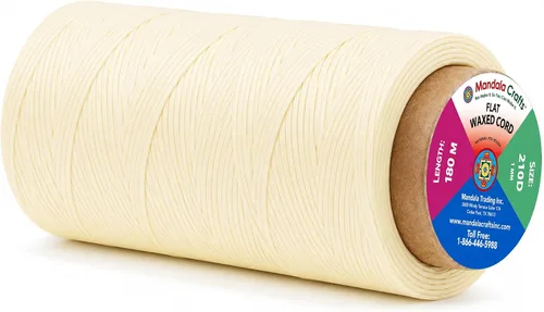 Miniatura 111 de Mandala Crafts Hilo encerado plano de 24 colores surtidos para costura de cuero, 55 x 24 yardas, hilo de poliéster 150D 0.031 in para cueros
