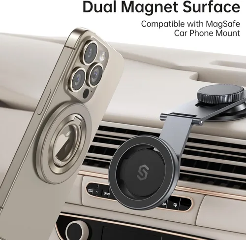 Miniatura 4 de SYNCWIRE Soporte de Anillo Magnético para Teléfono para MagSafe, Soporte de Agarre para Teléfono Celular con Rotación de 360°, Anillo para Dedo