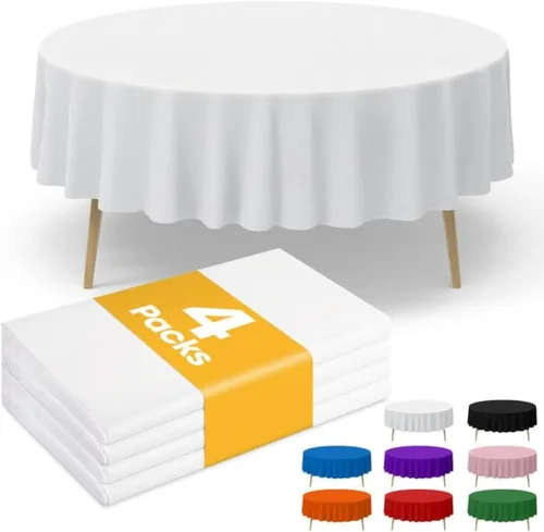 Miniatura 13 de Niuara Mantel de bandera estadounidense, paquete de 4 manteles patrióticos desechables de 54 x 108 pulgadas para mesas de 6 pies, decoraciones del 4