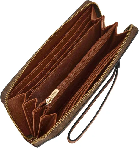 Miniatura 2 de Fossil Women's Logan Leather RFID-Blocking Zip Around Clutch Wallet with Wristlet Strap for Women