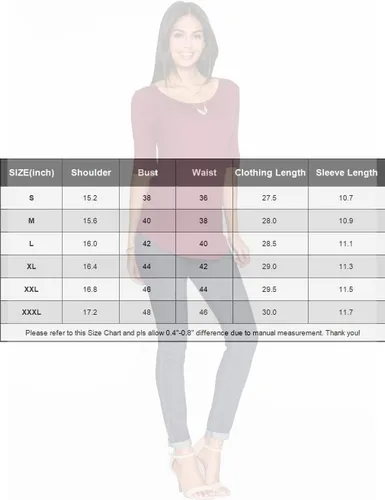 Miniatura 6 de Camisetas casuales de algodón de manga media para mujer, camisetas básicas de verano a la moda