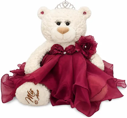 Centro de mesa grande de 20.0 in de oso de peluche de quinceañera, vestido elegante, regalo de recuerdo de gran tamaño para 15 años, decoración de