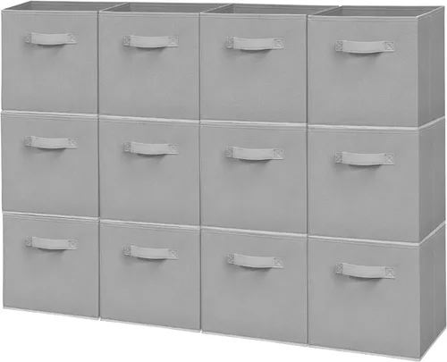 Miniatura 9 de Contenedores de almacenamiento de tela de 11 pulgadas, cubos de almacenamiento plegables, organizador de cubos resistentes para el hogar, oficina
