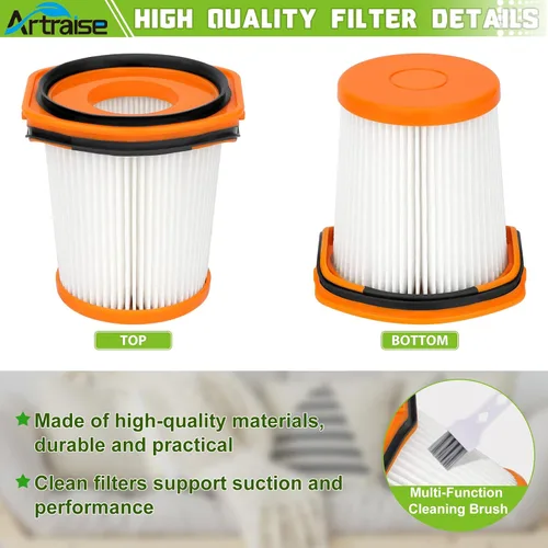 Miniatura 4 de Artraise WS642AE - Filtro de repuesto para Shark WS642AE WS640AE Wandvac Sistema de autovaciado ultraligero y potente aspiradora inalámbrica