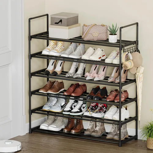 Miniatura 2 de Zapatero de 6 niveles, zapatero para armario, organizador de zapatos para entrada, almacenamiento de zapatos para puerta delantera, entrada