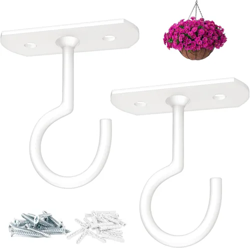 Miniatura 10 de Ganchos colgantes de metal para plantas, 6 pulgadas, paquete de 4 ganchos decorativos de pared para colgar linternas, comedero de pájaros, cesta