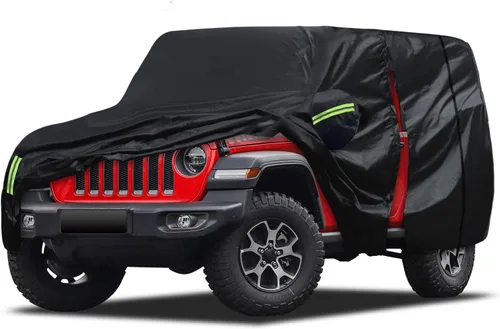 Migaven Car Cover Custom Fit for Jeep Wrangler 2 Door 1987-2026 JK JL CJ YJ TJ, Waterproof Rain Sun Protection with Door Zipper & Inner Cotton