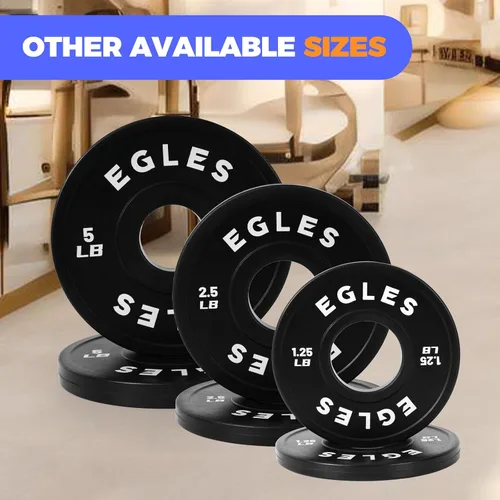 Miniatura 7 de Egles Juego de Placas de Cambio 1.25LB, 2.5LB, 5LB - Placas de Peso Recubiertas de Goma en Pares, Placas Bumper Olímpicas, Codificadas por