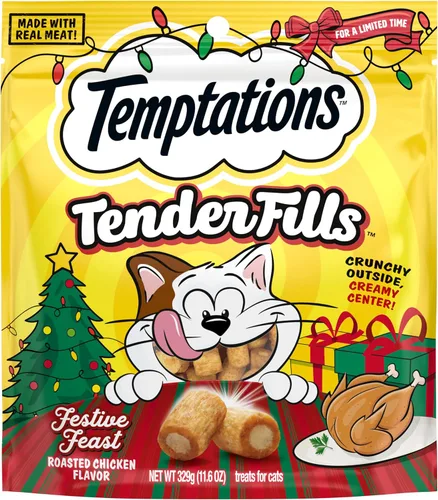 Miniatura 13 de Temptations Tender Fills - Golosinas crujientes y suaves para gatos adultos, sabor a pollo tostado, bolsa de 2.1 onzas (paquete de 12)