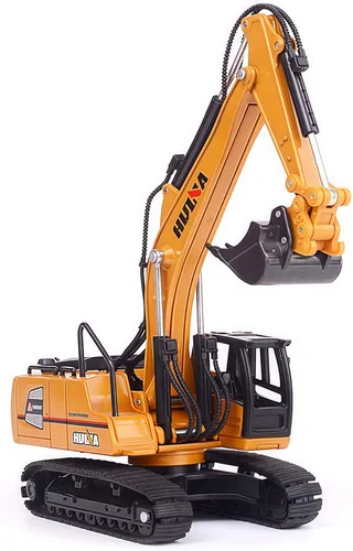 Miniatura 2 de Gemini&Genius Juguete de excavadora de orugas para niños, juguete de vehículo de construcción de excavadora de alta resistencia con rotación de 360