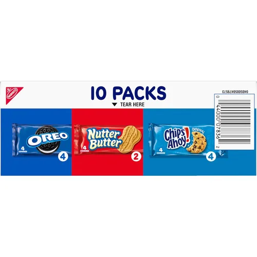 Miniatura 17 de Nabisco Paquete Variado de Galletas, OREO, Nutter Butter, CHIPS AHOY!, 40 Paquetes de Bocadillos (4 Galletas por Paquete, 4 Cajas)